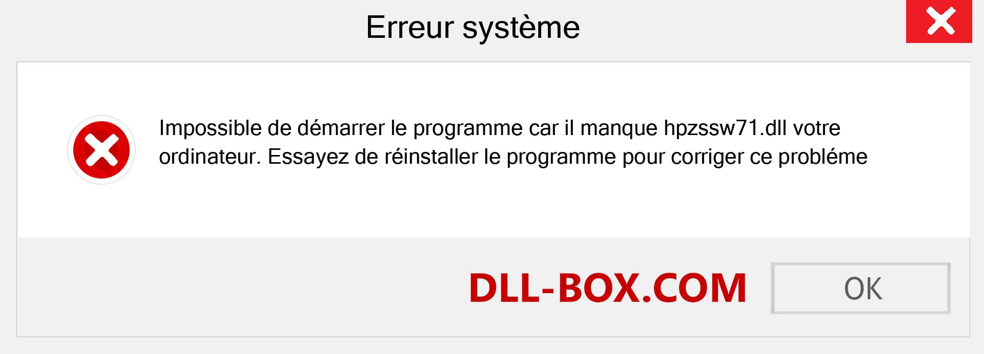 Le fichier hpzssw71.dll est manquant ?. Télécharger pour Windows 7, 8, 10 - Correction de l'erreur manquante hpzssw71 dll sur Windows, photos, images